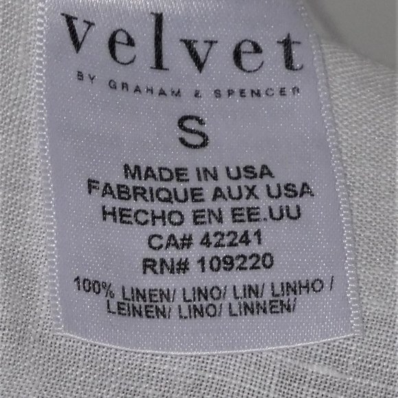 Velvet By G raham & Spencer Kassidy Woven Drop Waist White Linen Dress  Size S - Picture 11 of 12